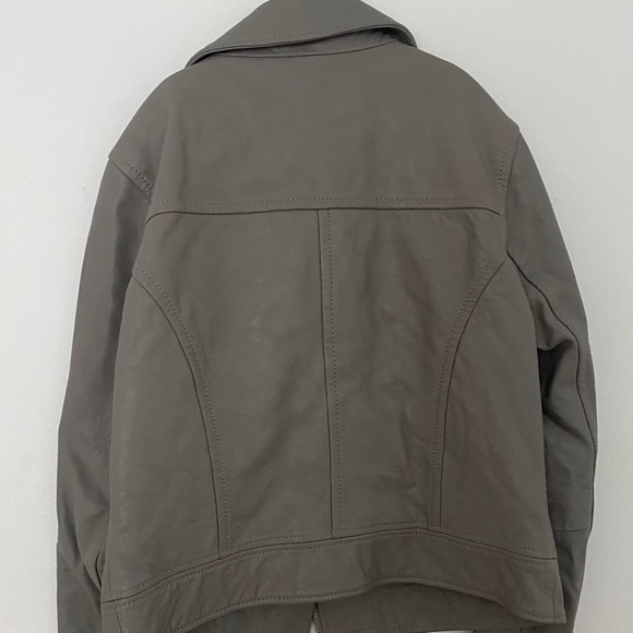 Grey Barney's NY Leather Moto Jacket - Picture 4 of 5
